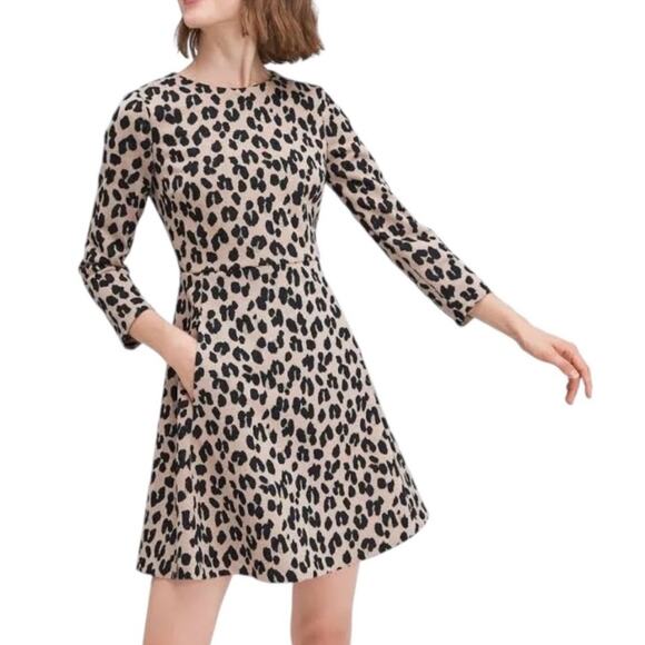 Kate Spade Women’s Forest Feline Jacquard Leopard Dress Size 6 - Picture 1 of 12